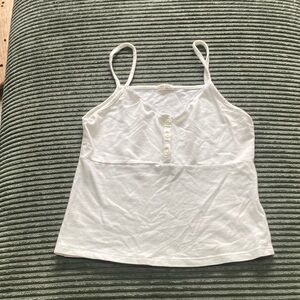 Brandy Melville White Camisole with Button Accents
